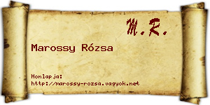 Marossy Rózsa névjegykártya