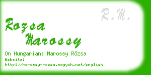 rozsa marossy business card